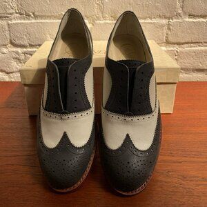 Candela NYC Spectator Slip On Leather Oxford US8